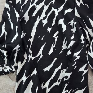 Black and White Patterned Ladies Shirt